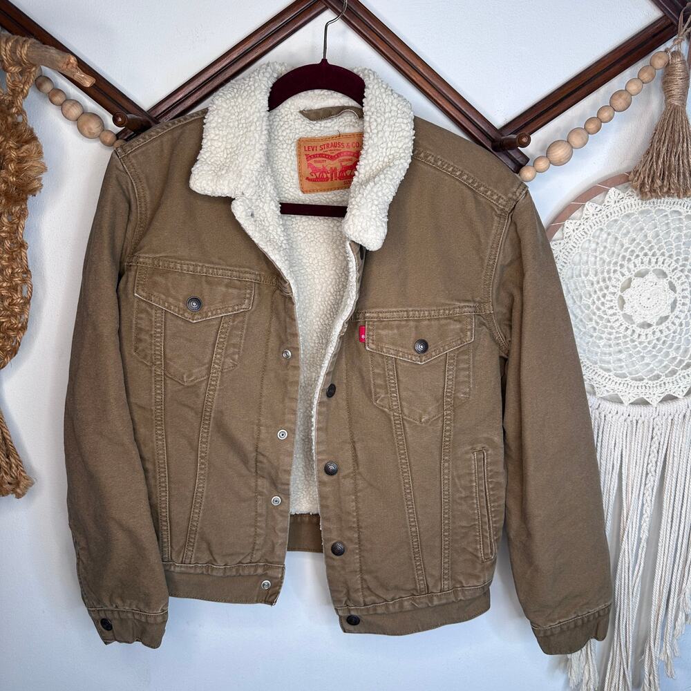 Levi's Brown Canvas Type 3 Sherpa Trucker Jacket